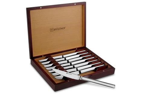 wusthof 8 piece stainless steel steak knife set black box|wusthof knives.